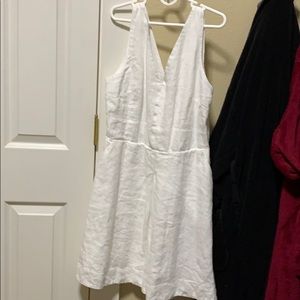 White linen fully lined sundress